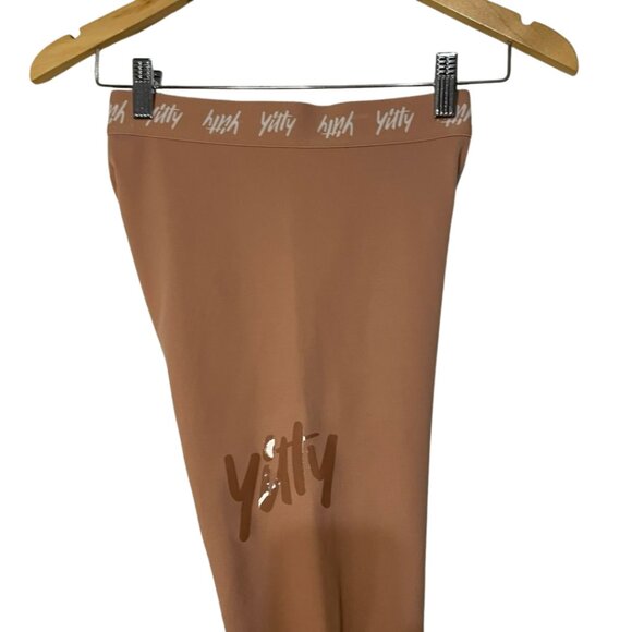 Yitty Lizzo Fabletics High Waisted Seamless Shaping Logo Leggings Tan - Picture 3 of 10